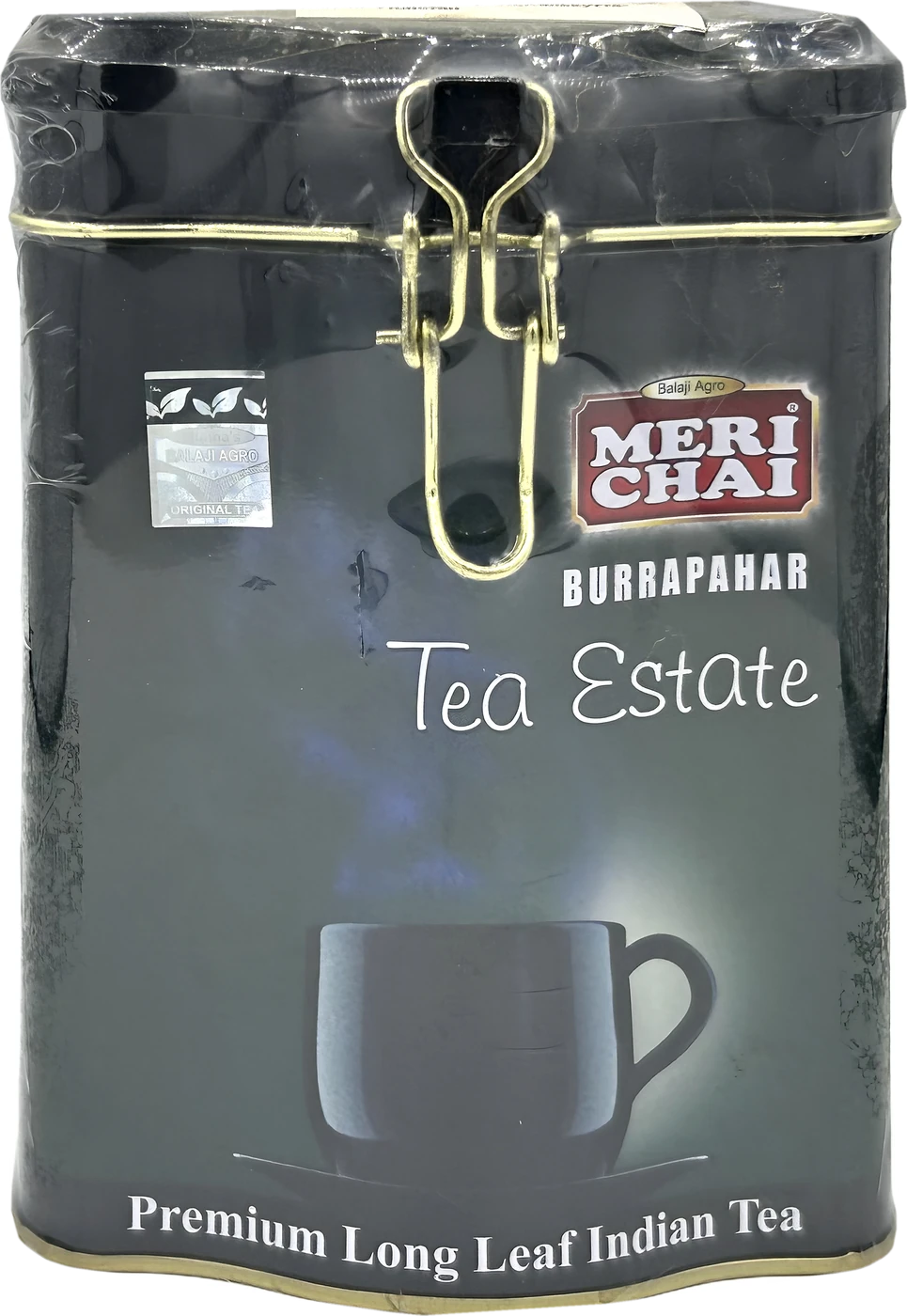 Meri Chai Burrapahar Tea Estate tin — long leaf Indian tea